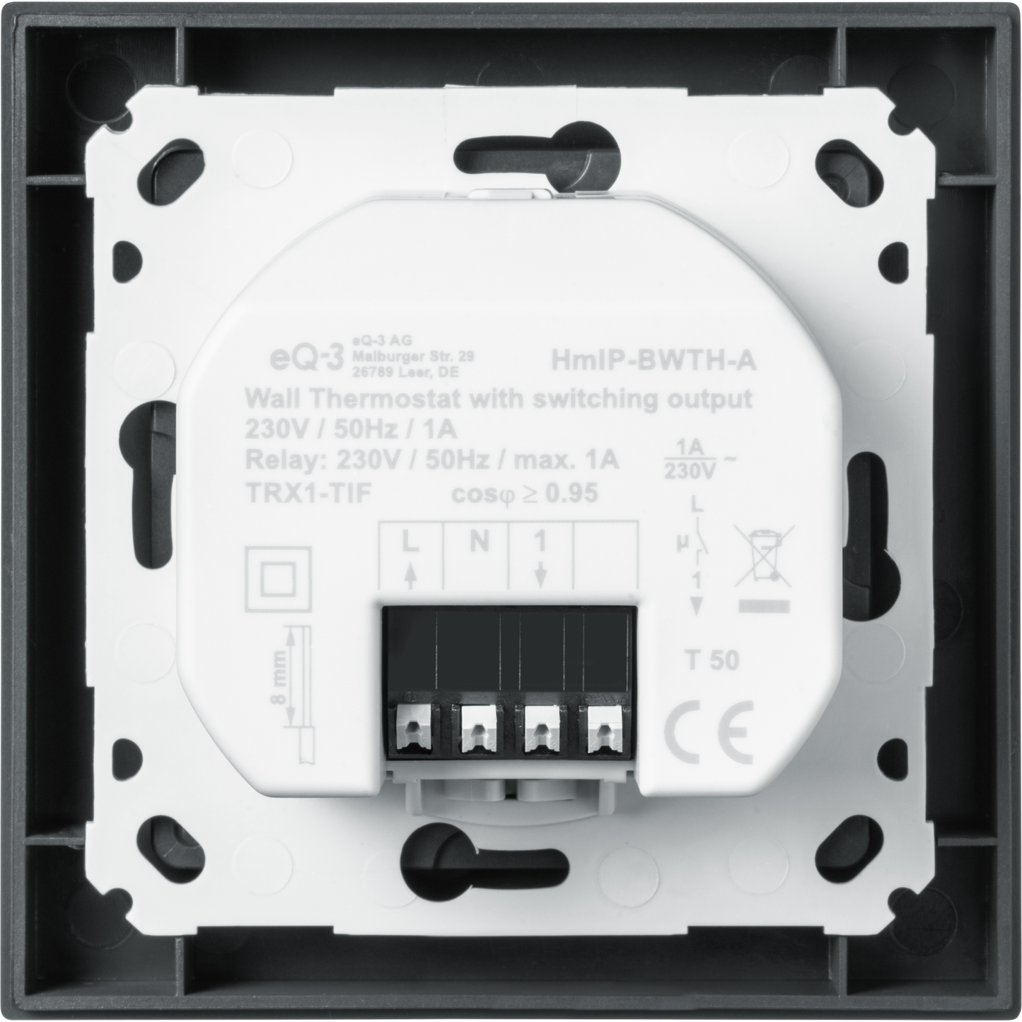 Homematic IP Wandthermost Schaltausgang Markensch. anthrazit HmIP-BWTH-A