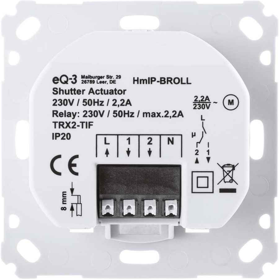 Homematic IP Rollladenaktor für Markenschalter HmIP-BROLL-2 (VE6)