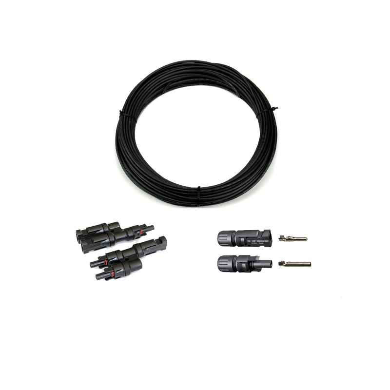 4mm² Anschluss Set II  (L) - 2 Module parallel mit MC4 Stecker - 15 Meter Solarkabel lose - Homeiq24