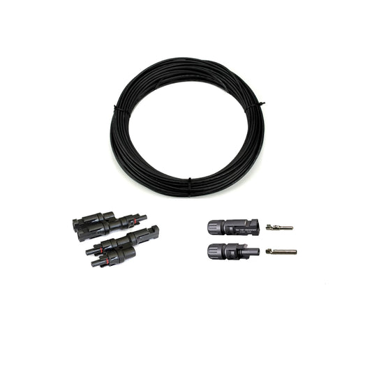 4mm² Anschluss Set II  (L) - 2 Module parallel mit MC4 Stecker - 15 Meter Solarkabel lose - Homeiq24