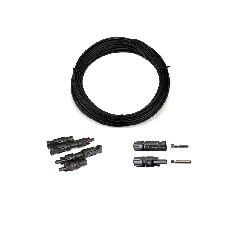 6mm² Anschluss Set II  (L) - 2 Module parallel mit MC4 Stecker - Solarkabel lose - Homeiq24