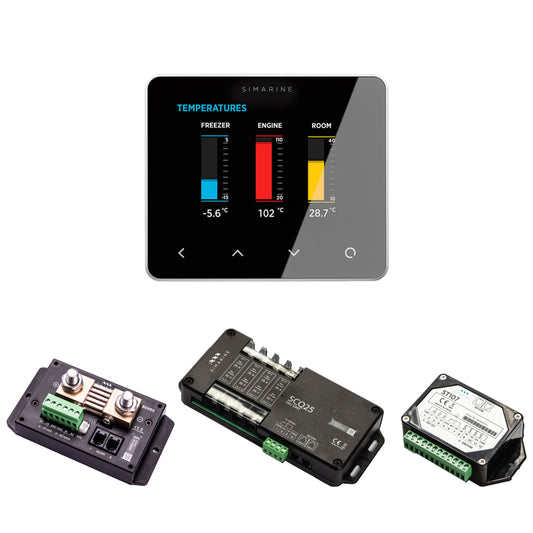 Simarine PICO Blue Set Rev2 - Batteriemonitor, Tankelektrode und 2 x Shunt Silber-ohne Einbaurahmen