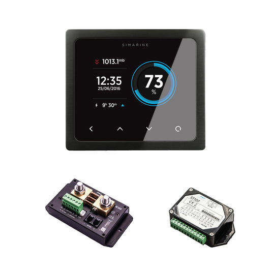 Simarine PICO Standard Set Rev23 - Batteriemonitor, Tankelektrode und Shunt Schwarz-mit Einbaurahmen