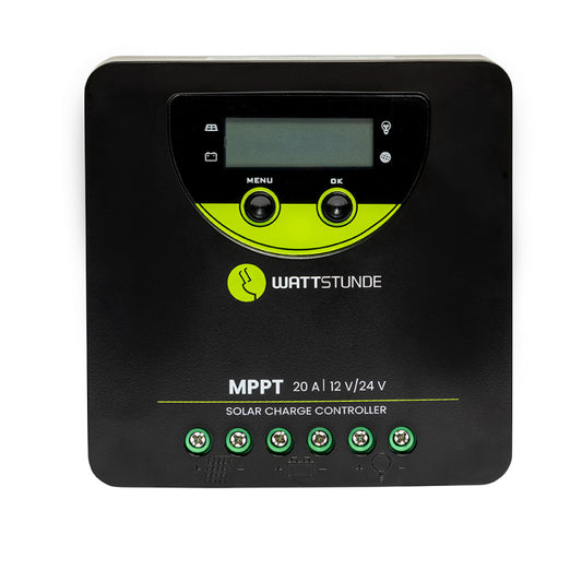 WATTSTUNDE® 20A 90V MPPT Solar Laderegler WLR-BT 20.90 MPPT 12/24V - Homeiq24